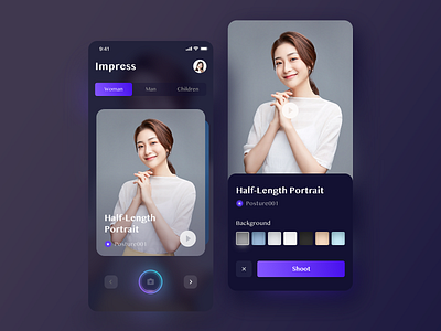 Professional Portrait App-[Impress] app typography ui