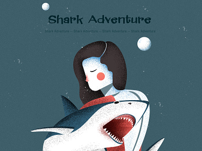 Shark Adventure illustration ui 插图