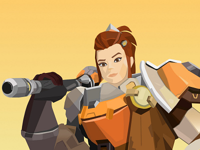 Brigitte design fanart game art graphic design graphicart icon illustration overwatch overwatchart vector