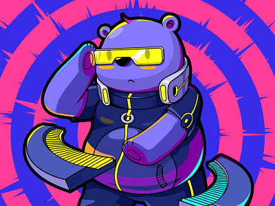 Music Bear bear colour illustration