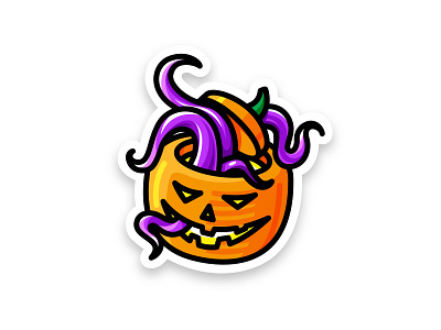 Halloween Sticker cthulhu halloween illustration pumpkin sticker