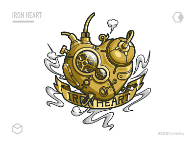 Iron Heart heart illustration steampunk