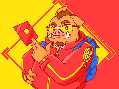 Year Of The Pig illustration pig