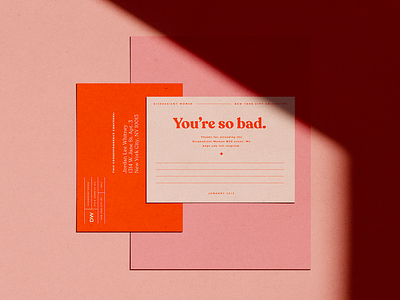 Disobedient Women Print Collateral (1) branding business card color design editorial graphic design illustrator minimal print type typography