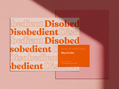 Disobedient Women Print Collateral (4) branding business card color design graphic design print type typography