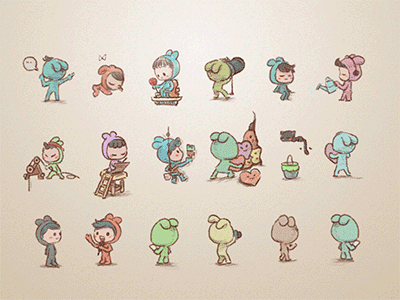 Meituan's people gif illustration，cute，meituan