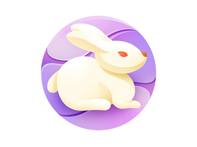 Jade Hare autumn festival icon mid，mid autumn festival