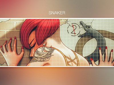 Snaker illustration sexy girl snaker