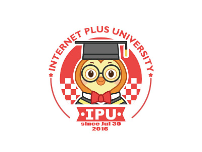 Uni class mascot，internet plus university，badge