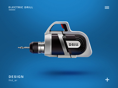 Electric Drill icon illustrator industrial design lovely realistic 插图