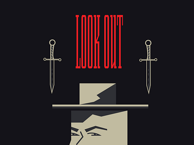 Look Out branding design face graphic design illustration logo minimal vector