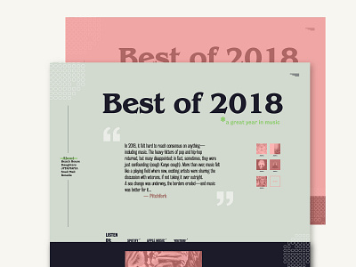 2018 In Music design landing page minimal music typography web web design website