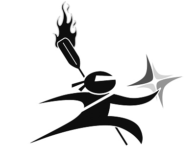 The Inflexxion Ninja character humor logo