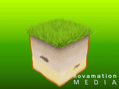 Cube of Soil with Plant 3d model animated animation earth grass illustration pencil shaded plant science soil worm
