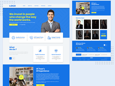 Investment Company Landing Page business company company website design finance finance business invest investing investment investor landing page landing page design landingpage minimal