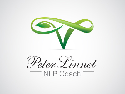 Peter Linnet NLP Coach corporate eco green identity leaf letter logo logotype v letter venture