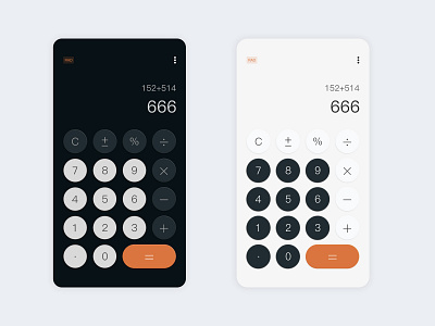 DailyUI 004 — Calculator app design ui