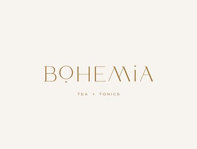 Bohemia Tea & Tonics Branding balance bohemian logo boho design boho logo branding custom font custom typography design font logo logodesign minimal logo minimalist branding ritual semicircles simplicity simplistic design tea branding tea logo design typography