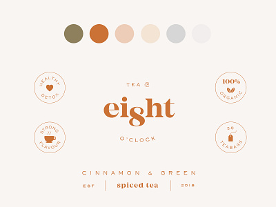 Tea @ ei8ht branding branding colourpalette ei8ht eight identity illustartion logo logodesign packaging spice spicedtea tea tea bag teabranding