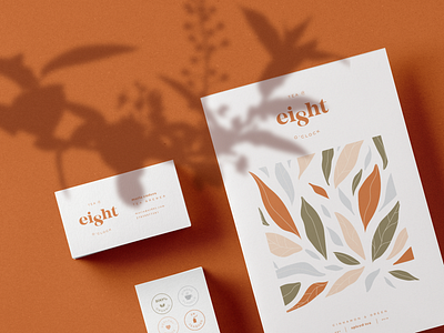 Tea @ ei8ht o'clock branding branding burnt orange design ei8ht elegant logo natural organic stationery tea tea brandin tea design