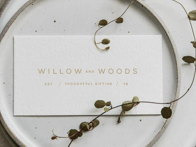 Willow and Woods Business Card branding design earthy eco friendly font logo logodesign logomarks natural simplicity typography wood