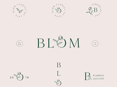 Blóm Logo marks blom branding floral floral illustration florist florist branding flower flowershop illustration logo logomarks marks secondary logos