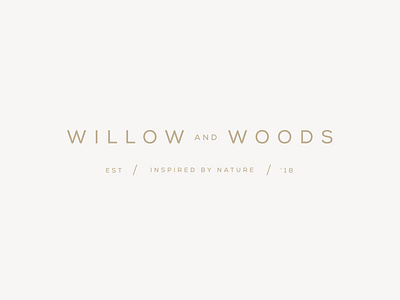 Willow and Woods brand logo branding design earthy font logo logodesign natural organic simplicity typography