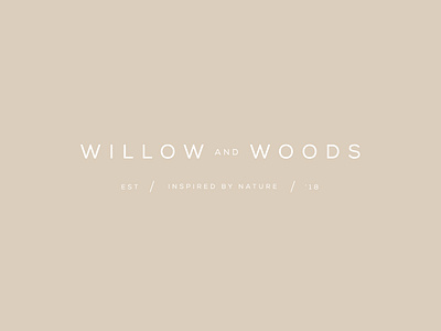 willow and woods Secondary brand earth colour beige branding brown design earthy eco friendly elegant logo logodesign natural organic simplicity typography willow woods