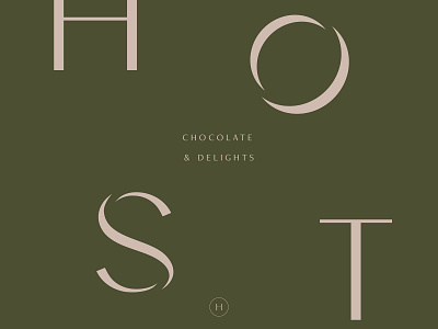 Host Chocolate & Delights branding chocolate brand classic custom font custom typography design elegant font host logo logodesign logomarks modern simplicity typography