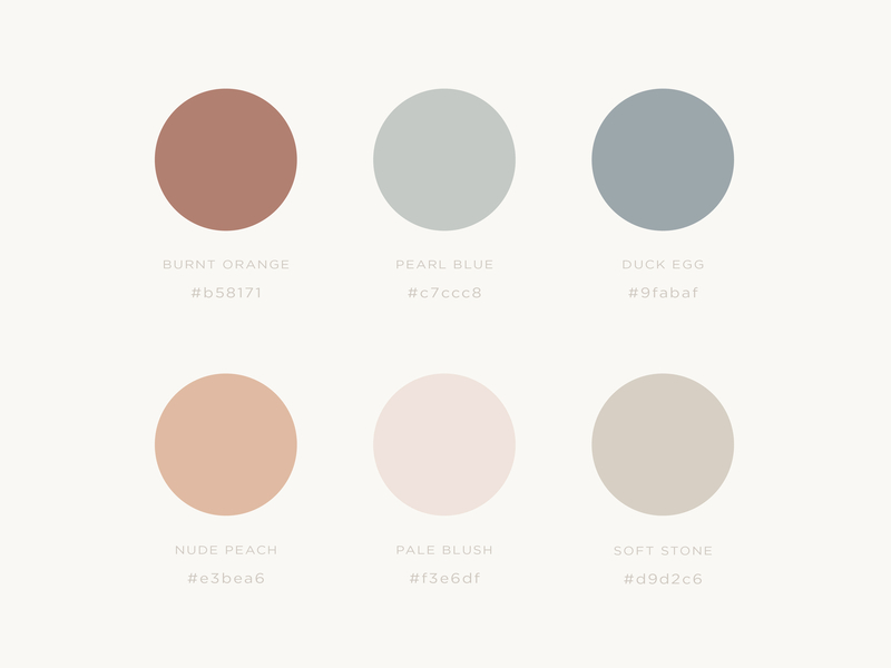 Soft colour palette for Minali Brand by Galerie Design Studio on Dribbble