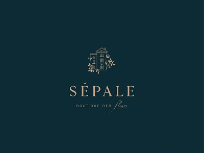 Sépale Primary Logo Design botanical boutique branding deep turquoise design elegant fleurs florist font illustration logo logodesign luxury royal typography