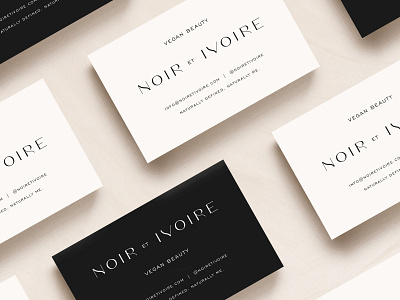 Card Details for Noir Et Ivoire beauty branding cleverlogo cosmetics curved design elegant font logo logodesign natural organic simplicity skincare typography vegan