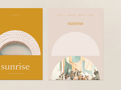 Sunrise Branding branding catalogue design logo logodesign mustard pink simplicity studio sun sunny sunrise sunshine typography yellow