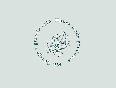Grande café branding baked blue branding bread cafe coffee design elegant illustration logo logodesign modern restaurant terrazzo turquoise typogaphy