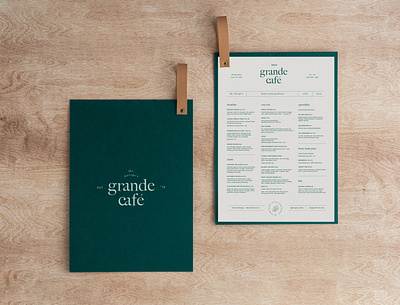 grandé café menu design branding cafe branding design logo logodesign menu menu design restaurant branding simplicity turquoise typography