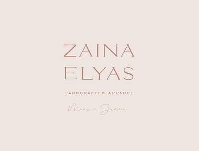 Zaina Elyas Secondary Logo Design apparel logo elegant logo fashion brand fashion branding feminine logo design logomark pink secondary logo stacked logo typography