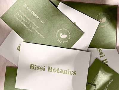 Bissi Botanics Business Card Design botanical botanics branding business cards cbd skincare cleverlogo design font illustration logo logodesign simplicity skincare branding typography vector