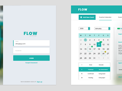 IMSSA - Flow - Event Management Web App app design ui web website