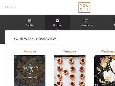 Overview UI dashboard food health navigation recipe tabs ui userinterface ux