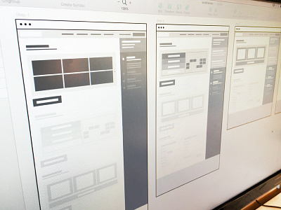 Early stage wireframes