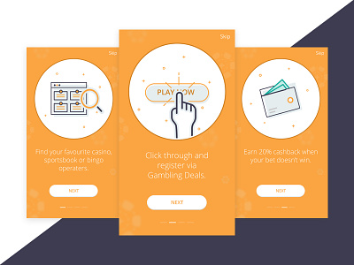 Onboarding GD app cashback icons illustration mobile onboarding ui user experience ux