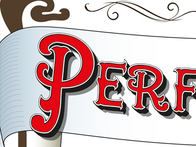 "Perfect Man" typography detail