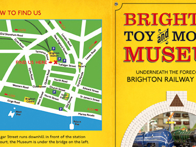 Brighton Toy Museum Leaflet illustration leaflet design type typography