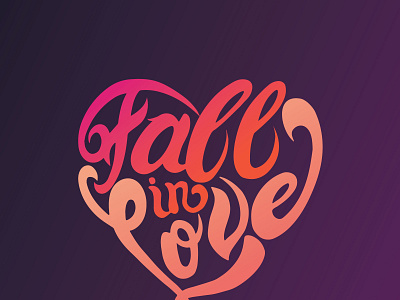 Fall in love logotype design flat icon illustration illustrator logo typography