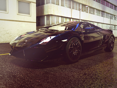 Night Car «Lamborghini» 3d after effect c4d car cinema4d city motion night octane otoy render street
