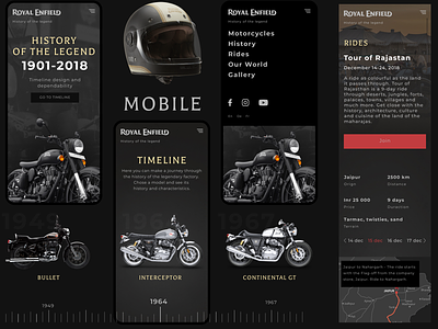 Royal Enfield - History of the legend branding byke design figma flat grid journey motorcycle product design ui ux web design