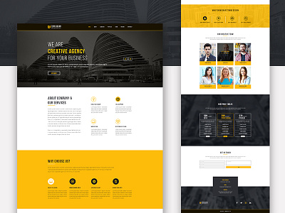 Twing DesignOne Page Psd Template black one page psd template one page template photoshop portflio psd design twingdesign yellow