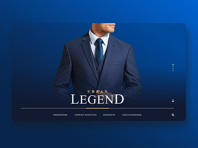 Dribble blue first view landing page lounge suit ui website
