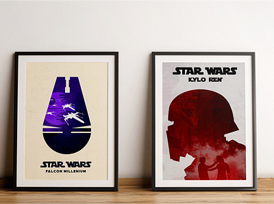 Star Wars Poster design falcon fiction galaxy graphic design kyloren mockup poster star wars