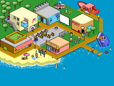 Pixel Art town '2001